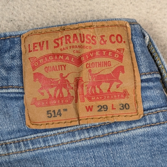 Levi's 514 Men's 29x30 Blue Jeans Stretchy Straight Leg Faded Medium Wash - Picture 12 of 16
